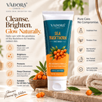 Vadora Sea Buckthorn Face Wash benefits: hydrates, brightens, protects and deep cleanses, suitable for all skin types