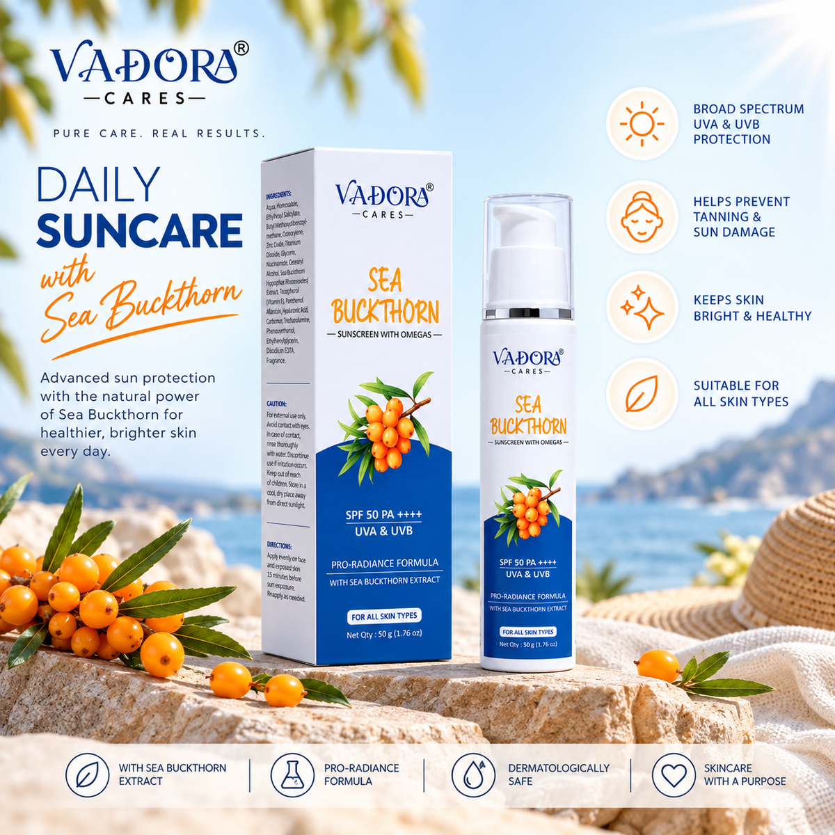 Sea Buckthorn Sunscreen SPF 50 PA++++