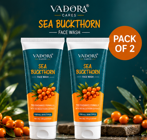 Vadora Sea Buckthorn Face Wash, pack of 2 tubes, 60 g each